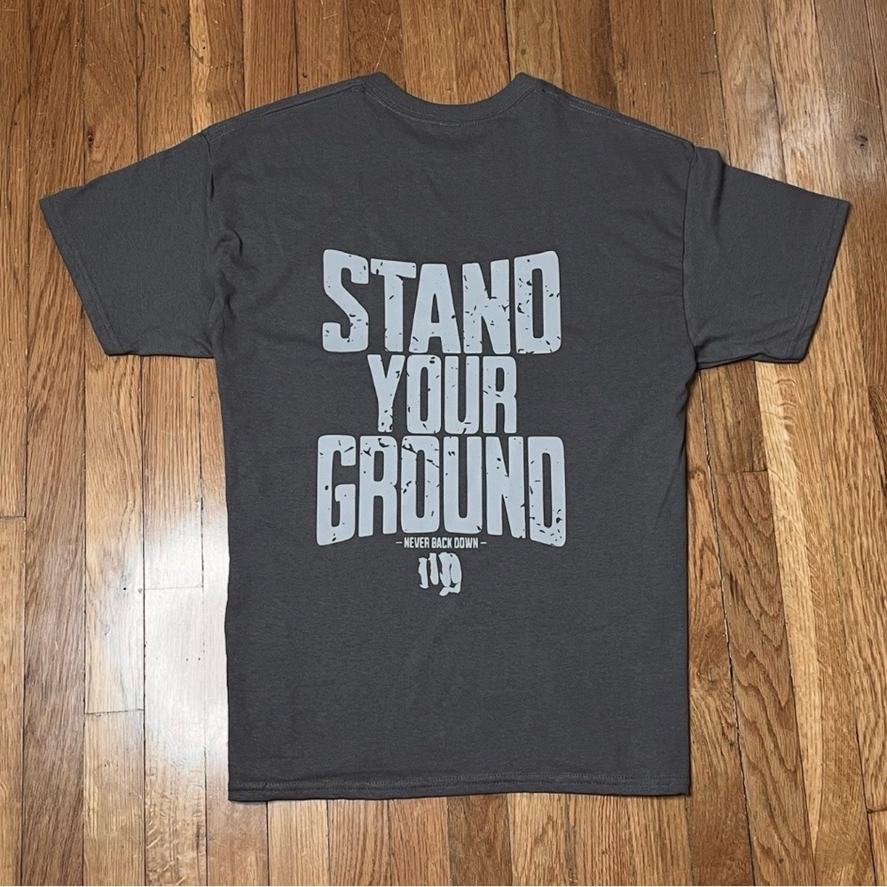 Mens Gym Graphic Tee Shirt - Stand Your Ground - Political Motivational
